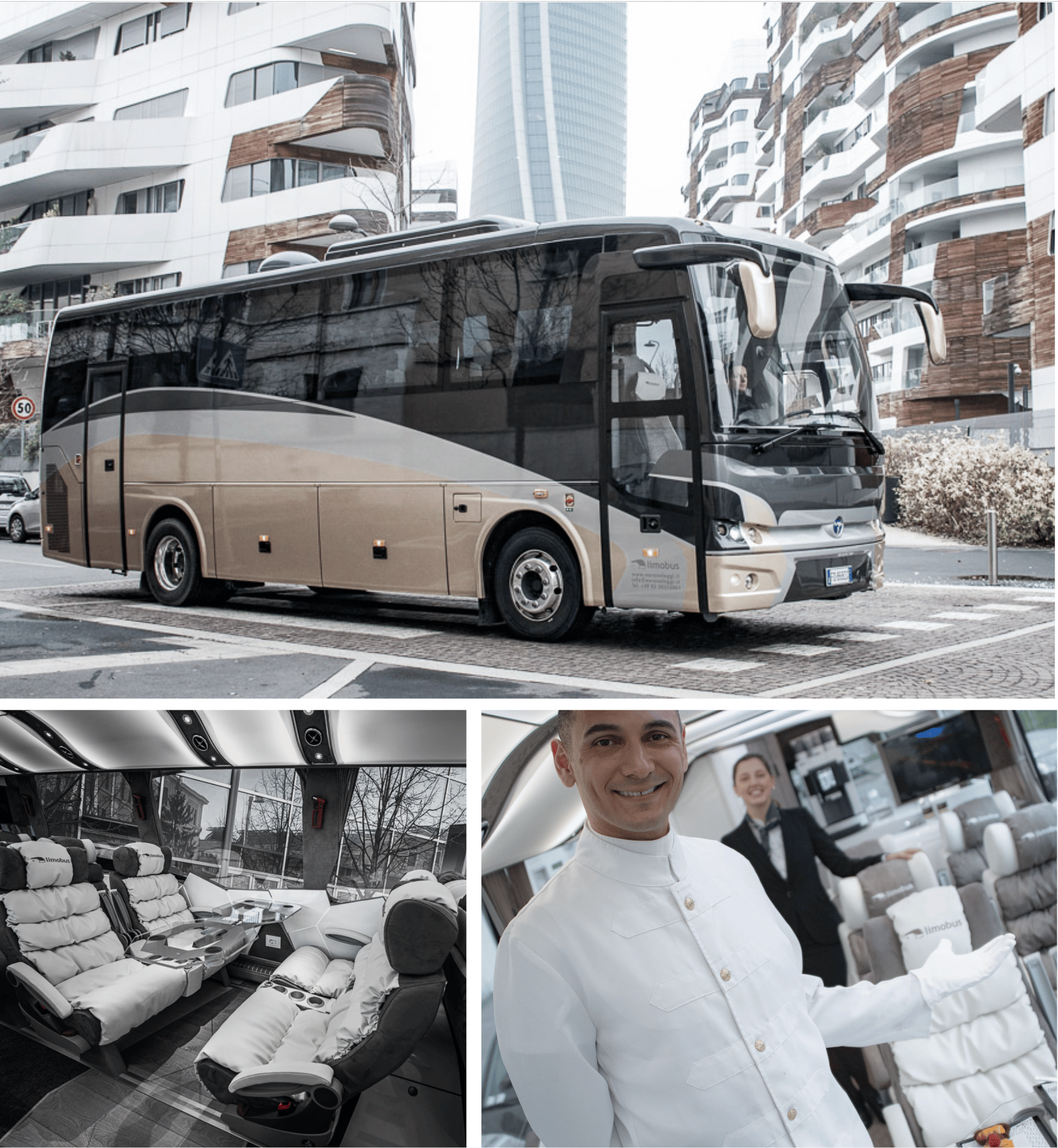 Limobus white lounge Fleet